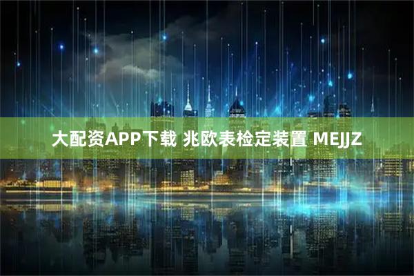 大配资APP下载 兆欧表检定装置 MEJJZ